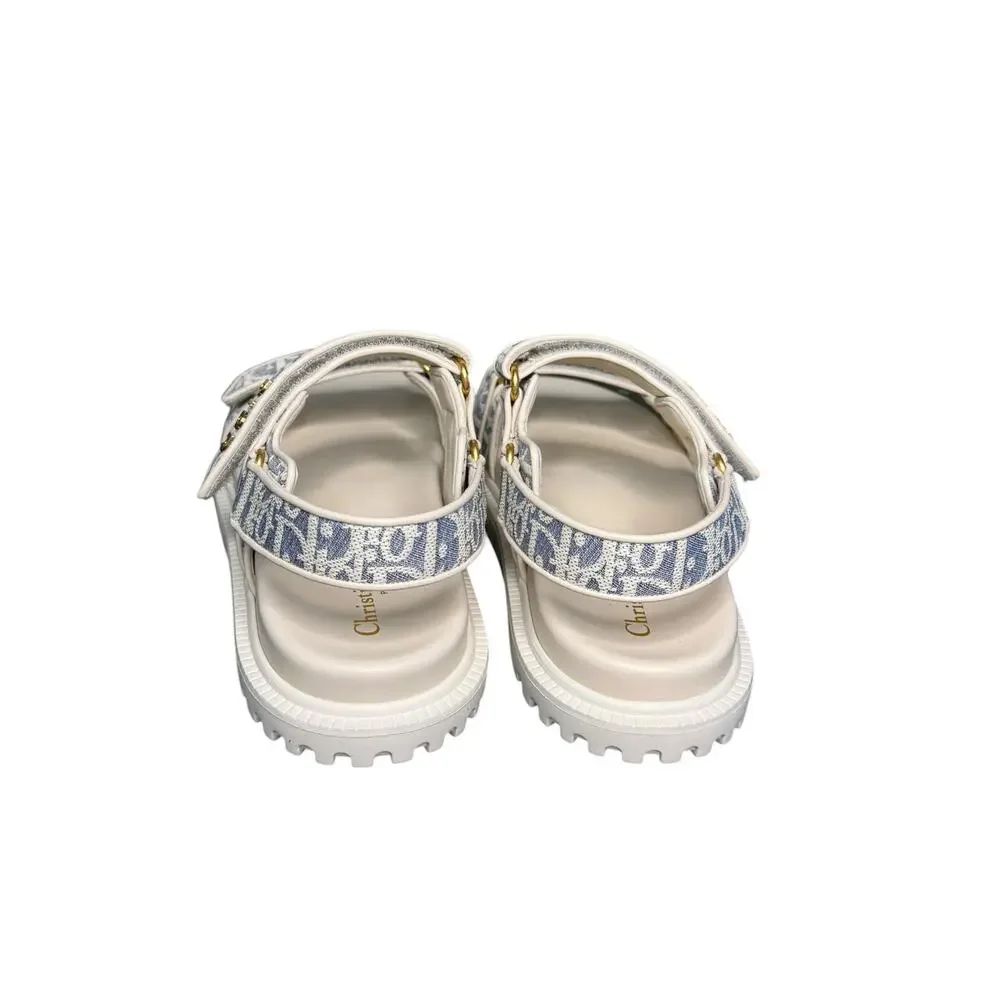 Christian Dior NIB Dioract Oblique Jacquard Sandal in Chambray Size 39 - Picture 6 of 15